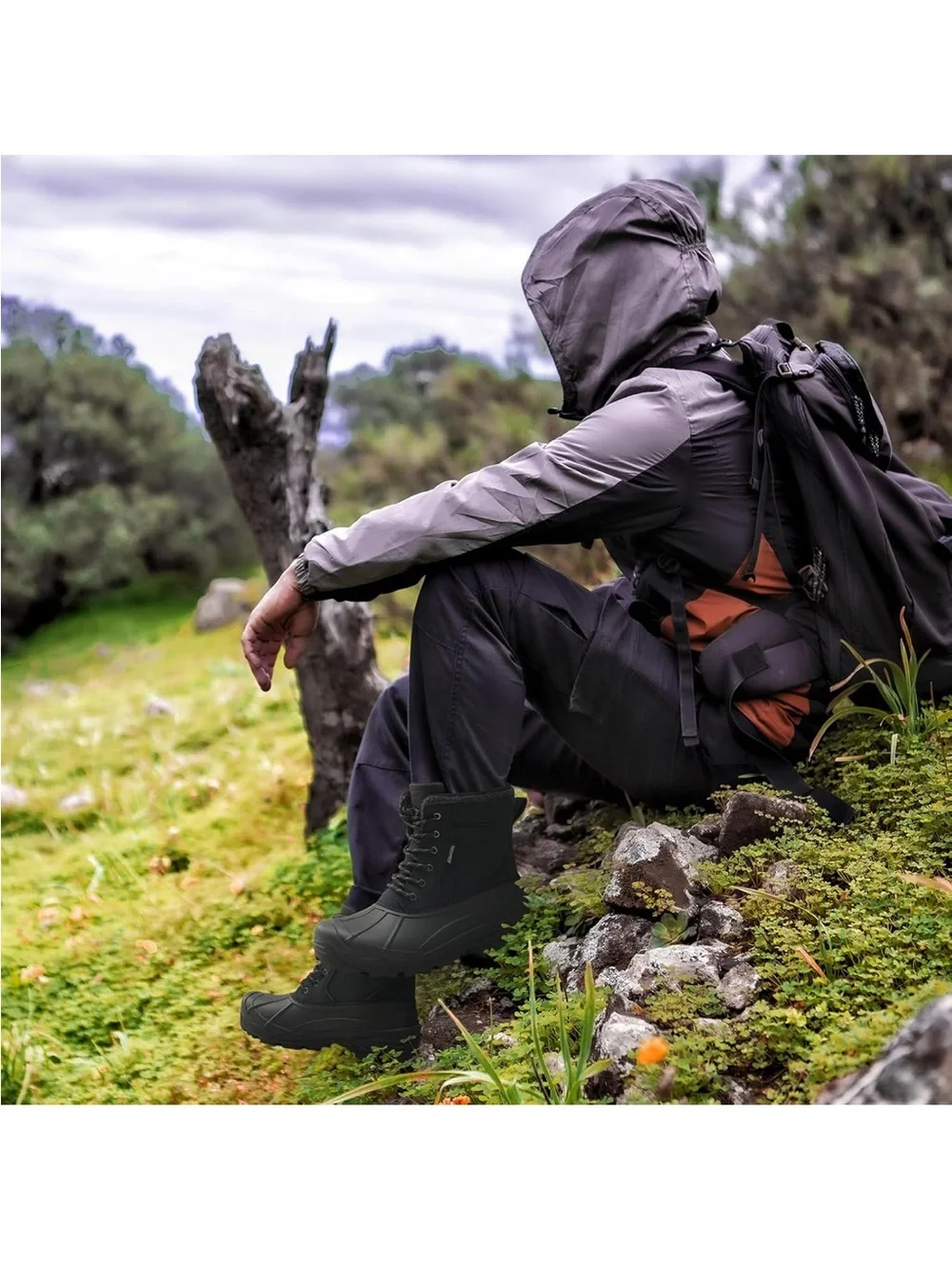 Suedi Black Waterproof Winter Boots - Insulated Snow Boots